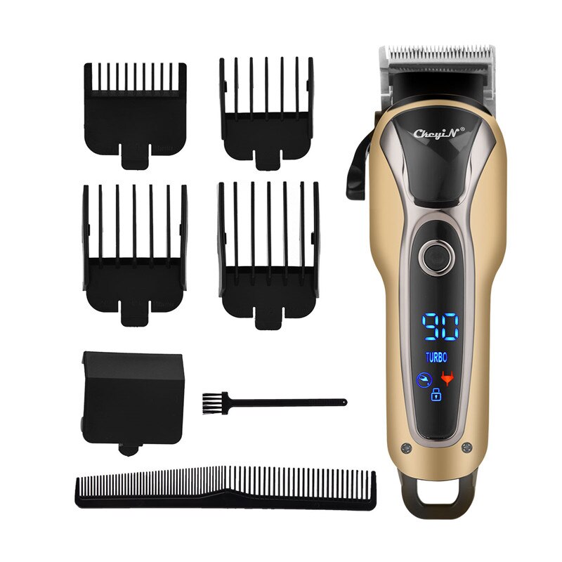 Elektrisk hårklipper genopladeligt hårtrimmer lcd-hårskæremaskine til hårklippning af skægtrimmer stylingværktøjer
