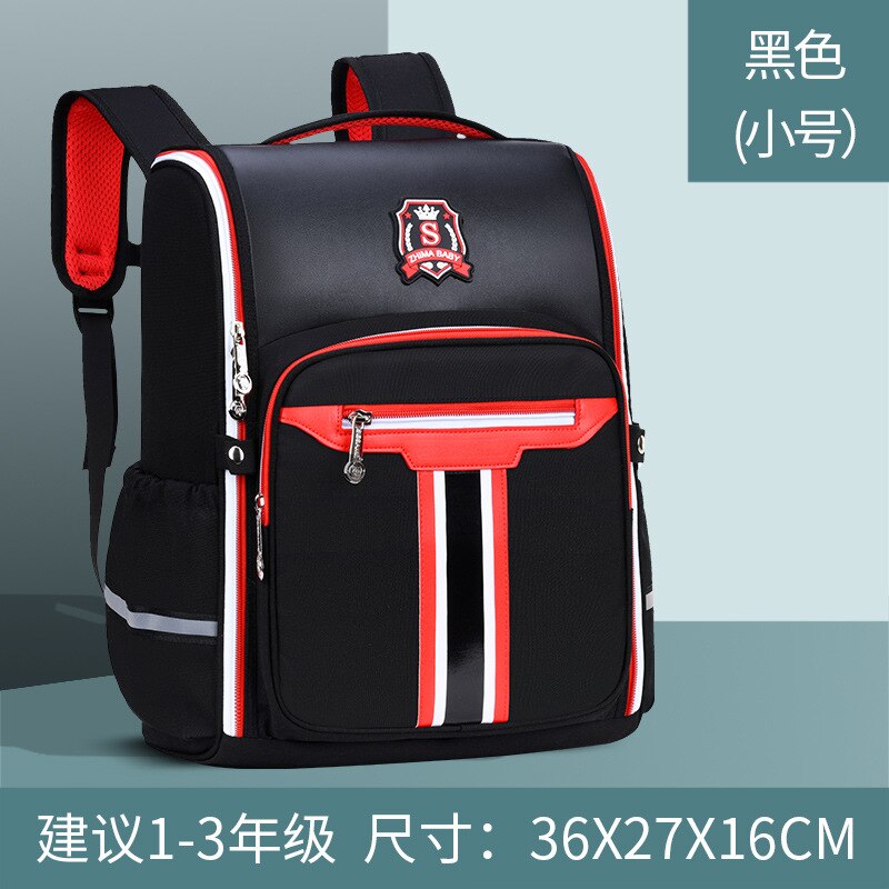 Geeignet für sterben klassen 1-9 freundlicher Orthopädische Schule Rucksack Schule taschen Für jungen Wasserdichte Rucksäcke freundlicher Schulranzen Schoolbgs: klein Schwarz