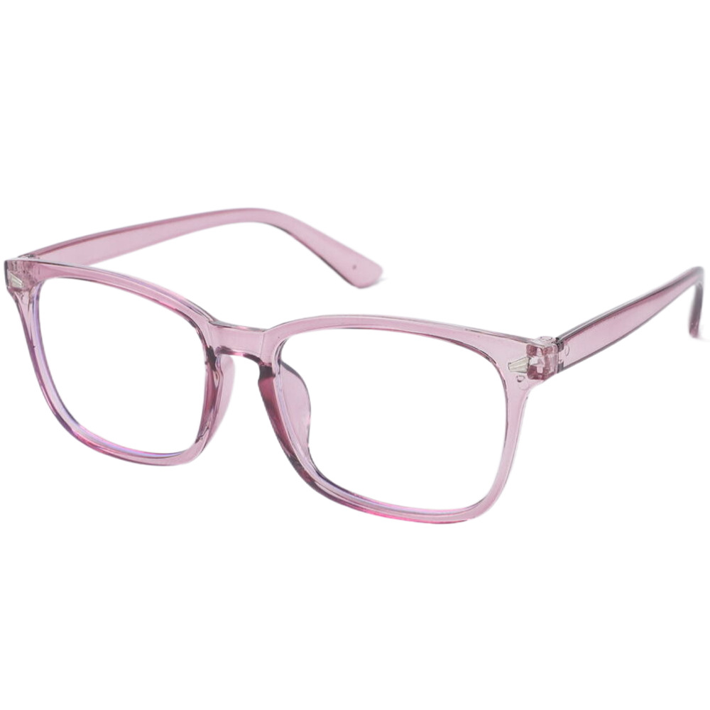 Gafas clásicas con bloqueo de luz azul, gafas cuadradas para ordenador, montura de gafas para Nerd, gafas antirayos azules para juegos de ordenador: Rosa