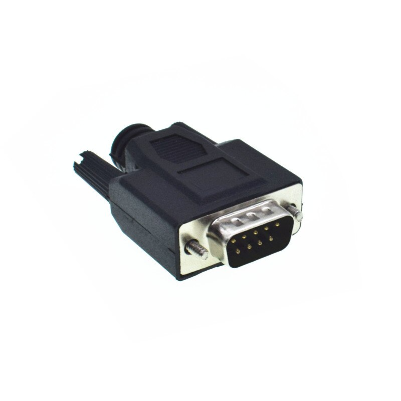 Connecteur sans soudure 9 broches DB9 pour femmes et hommes RS232, connecteur sans soudure: Male Screw Black