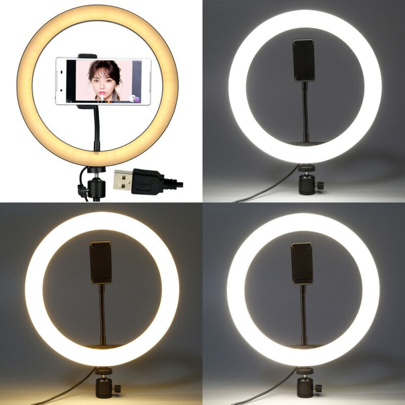 120LED 10 "Selfie LED Ring Licht Mobiele Telefoon Houder Desktop Lamp voor Live Make/Fotografie 3E15