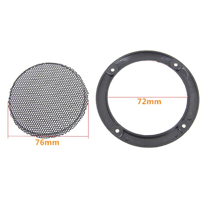 2PCS 3INCH Speaker Net Cover High-grade Gold Silver Mesh Enclosure Plastic Frame Protective Grille Circle Speaker Accessories
