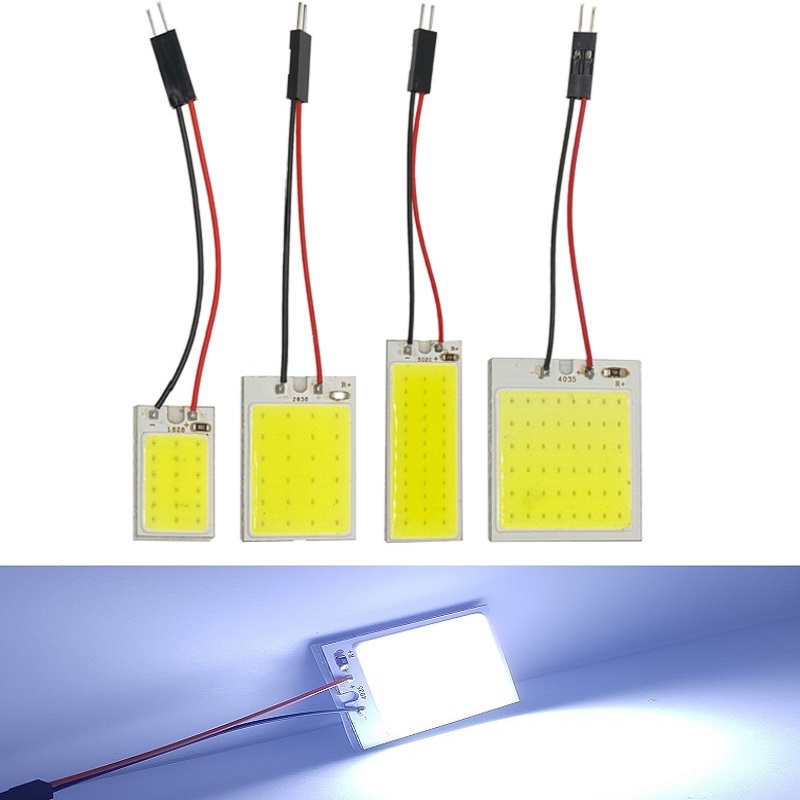 2/4/10 Uds accesorios de Interior de coche 18/24/48 SMD T10 4W 12V COB Panel Interior de coche luces LED bombilla de lámpara luz de techo de coche Panel de coche
