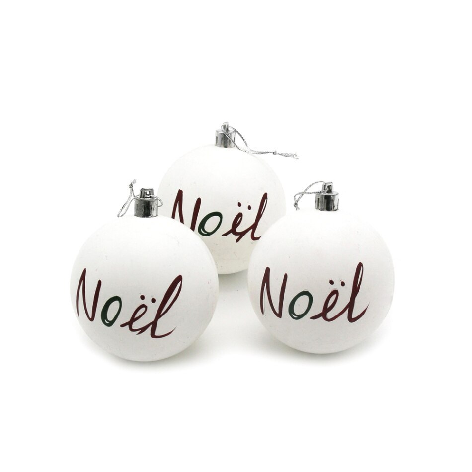 3Pcs Christmas Balls 6cm Baubles Christmas Tree Decorations Matte White Balls Christmas Tree Hanging Ornament Party Supplies: Style 5