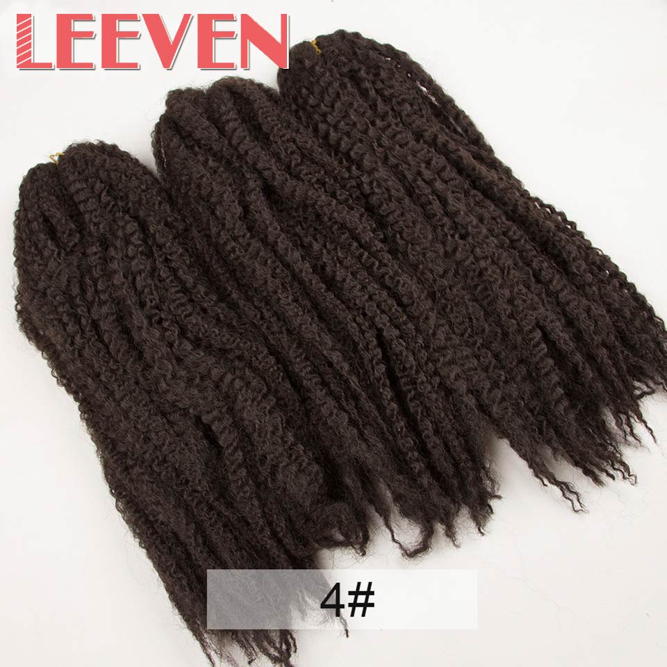 Leeven 18 ''5 unids/lote Afro trenzas Marley pelo trenzas de Crochet peinado pelo trenzado sintético extensión suave giro: # 4