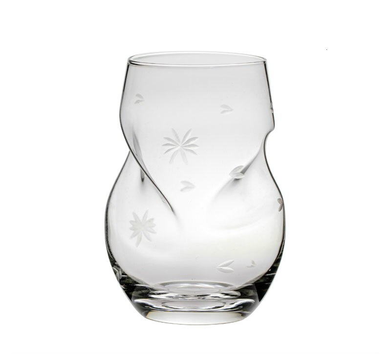 Amerikaanse Creativiteit Dubbele Helix Spiraal Ouderwetse Whisky Glas Artistieke Modellering Chivas Whisky Wijn Glazen Tumbler Charms: 1 Pcs Carved Flowers