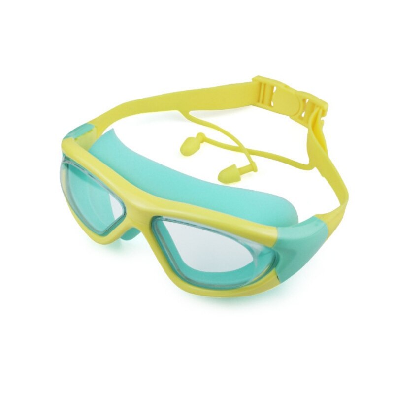 Grote Frame Anti Fog Zwembril Kids Professionals Hd Waterdichte Duikbril Apparatuur Kinderen Bril Voor Zwembad: green