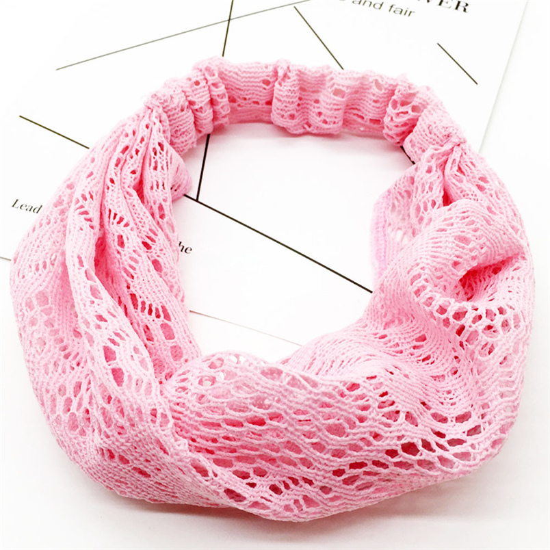 nuevas mujeres Yoga encaje hueco cabeza envolver amplia diadema flor diadema accesorios al por mayor y al por mayor # K29