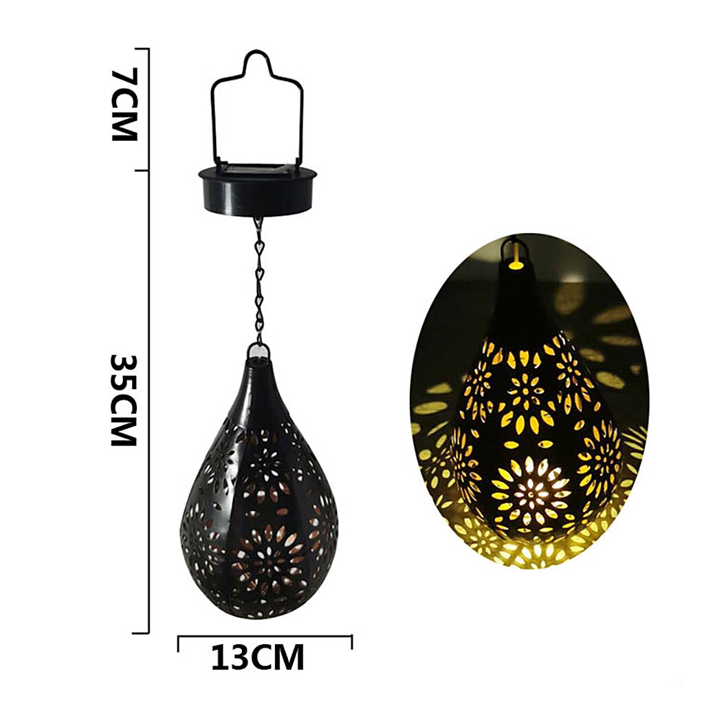 Sollys hage hengende lampe utendørs terrasse lykt vanntett bronse