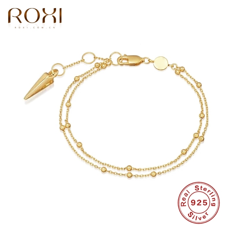 Roxi Kleine Kralen Dubbele Kettingen Armbanden Voor Vrouwen Meisjes Geometrie Goud/Zilveren Armbanden 925 Sterling Zilveren Sieraden Armband