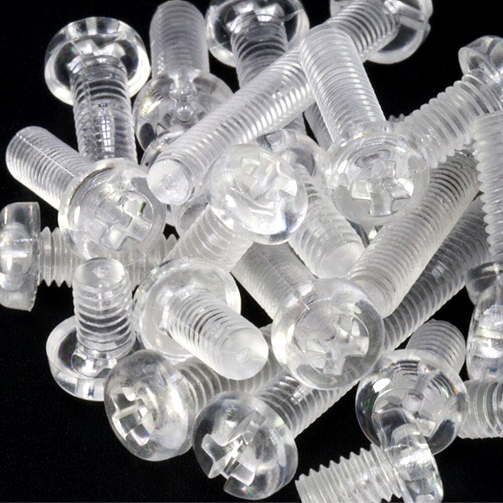 Round Head M3 M4 Plastic Clear Screw Fastener Blind Nut Bolt Cross Type PC Acrylic Material Easy to Handle Install 200pcs