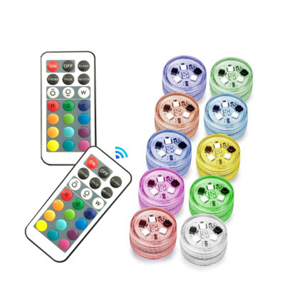 IP68 Waterproof Battery Operated Multi Color Submersible LED Underwater Light for Fish Tank Pond Swimming Pool Wedding Party