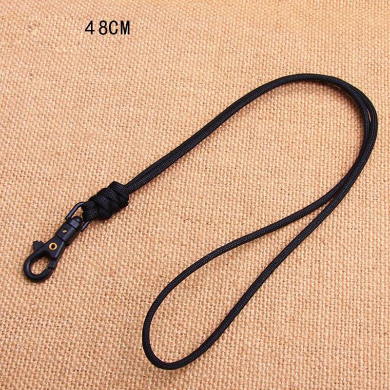1pc håndlavede paracord lanyard nøglering til fløjter ledning nøgler id badge mobiltelefon klatring plastik klip hængende nakke reb lanyard