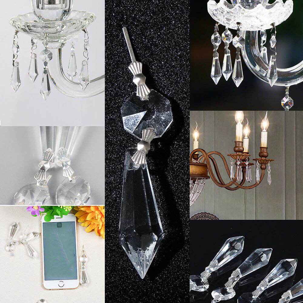 Piezas de prismas para lámpara de cristal, colgantes de 38mm, accesorios de iluminación para decoración del hogar, 5 piezas