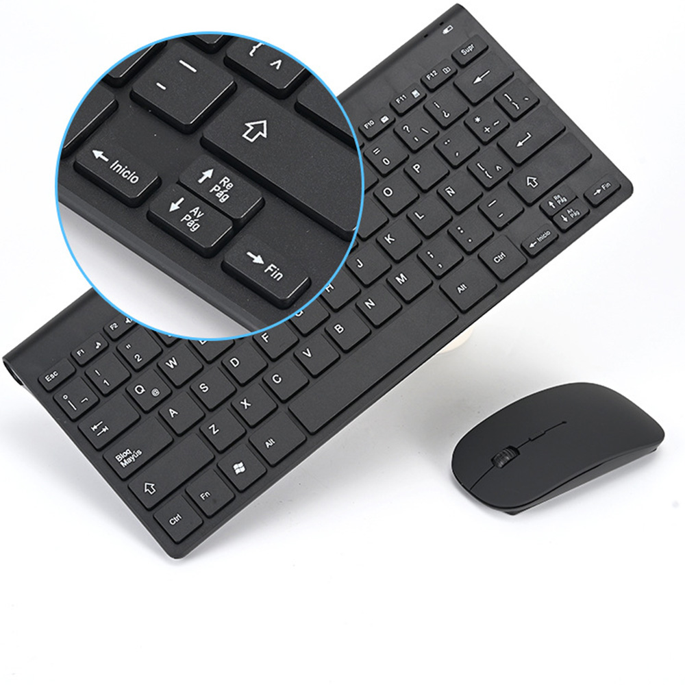 Spanish Keyboard Wireless Mouse For Game PC Player TV Spanish Keyboard and Mouse Set 78Keys Gaming Keyboard