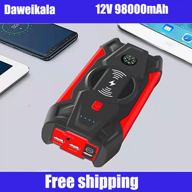 2021 nye 12 v 98000 mah mah bil jump starter power bank bærbar bil batteri booster oplader 12v start enhed diesel bil starter
