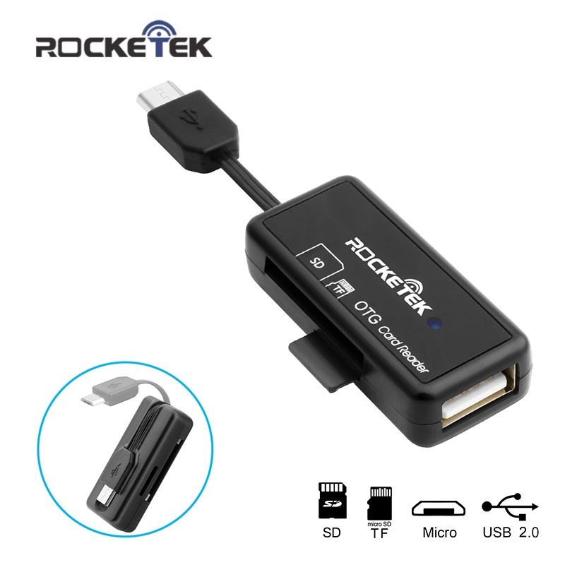 Rocketek Micro Usb 2.0 Otg Telefoon Geheugenkaartlezer Adapter Cardreader Voor Tf Micro Sd Microsd Lezers