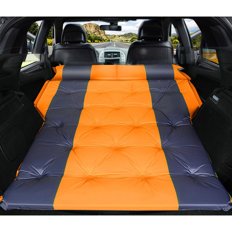 Automatic Inflatable Car Inflatable Bed Camping Equipment Rear Sleeping Pad Mattress Off-road SUV Trunk Travel Air Cushion: Orange