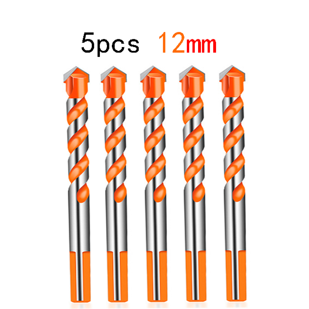 5/10 pièces Triangle fileté tungstène acier mur carrelage béton foret ménage marbre Overlord diamant main perceuse électrique: Grey