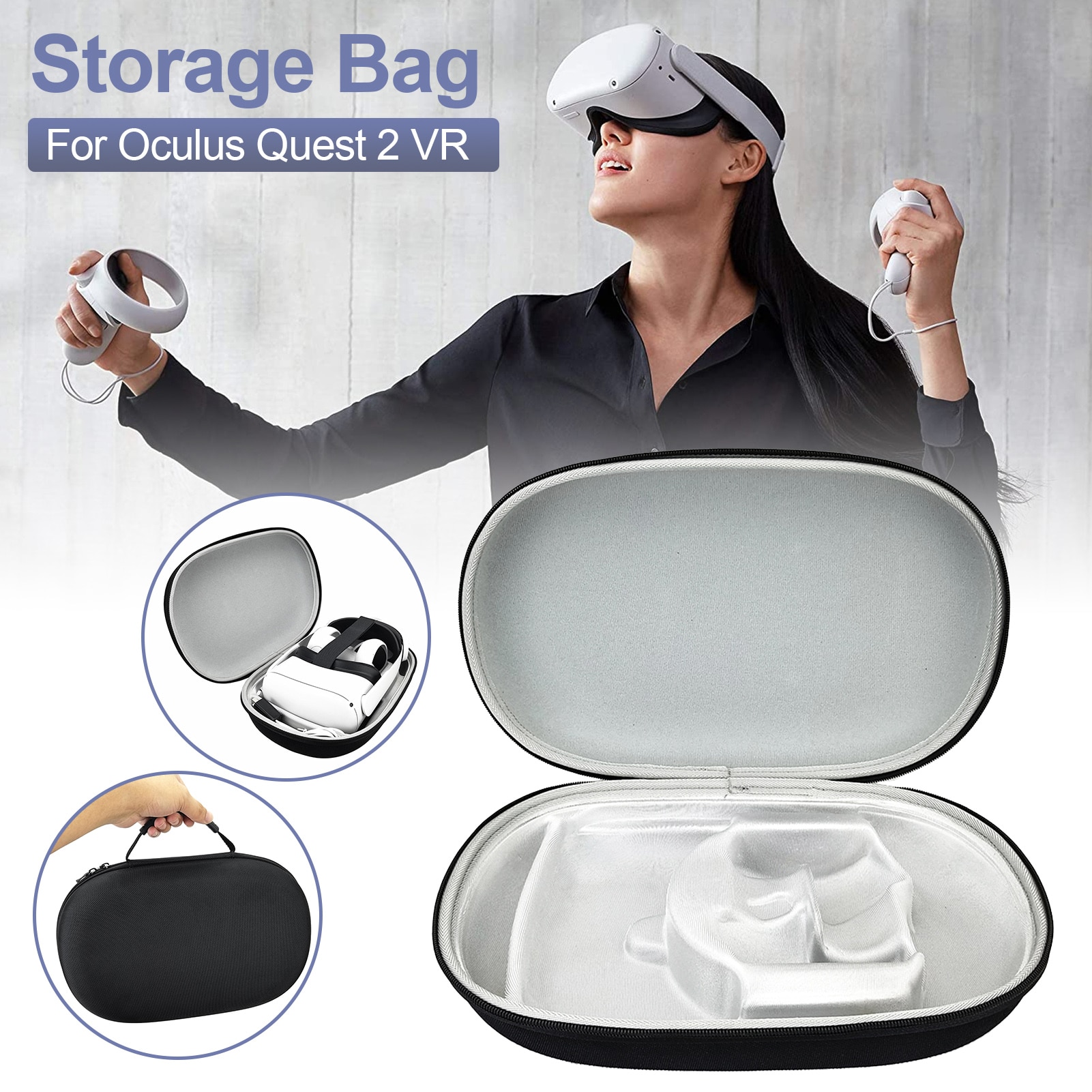 Portable Storage Box For Oculus Quest 2 Vr Glasses&Headset EVA Travel Carrying Case For Oculus Quest 2 Accessories Protector Bag