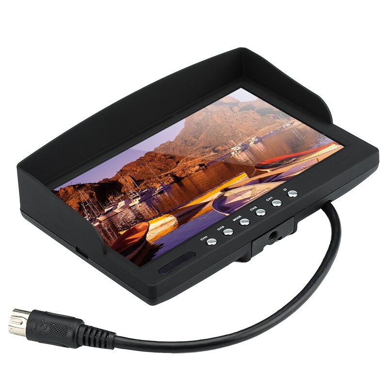 7 Inch Dual Input LCD Monitor - 2 AV input, 800x480 Resolution, PAL + NTSC Standards