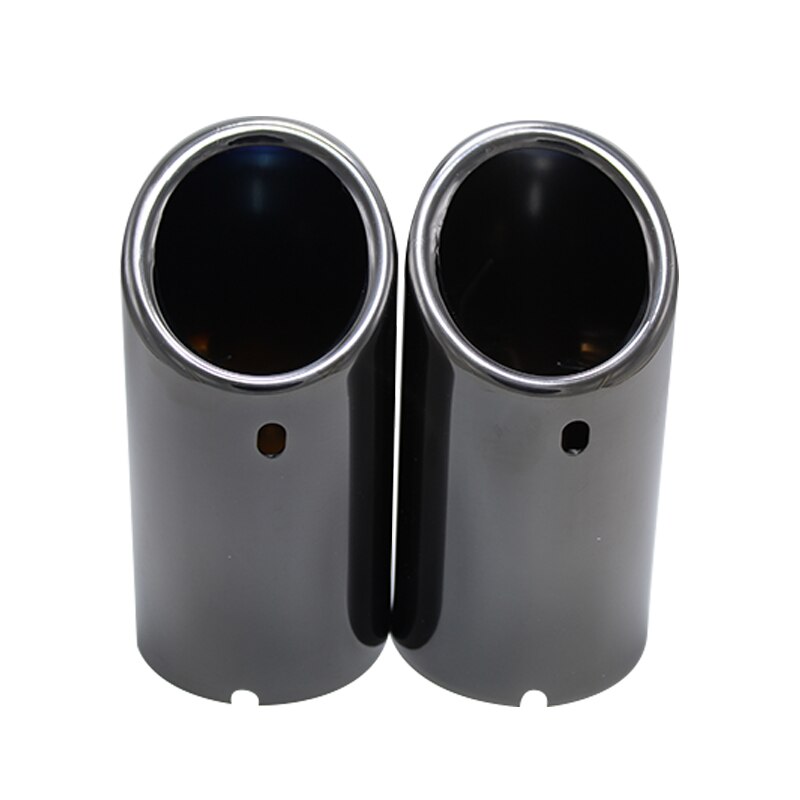 70mm Car Exhaust Muffler Tip Cover For BMW F30 E92 E90 3 Series GT 325i 328i 2006 2007 Stainless Steel: 2pcs Gloss Black