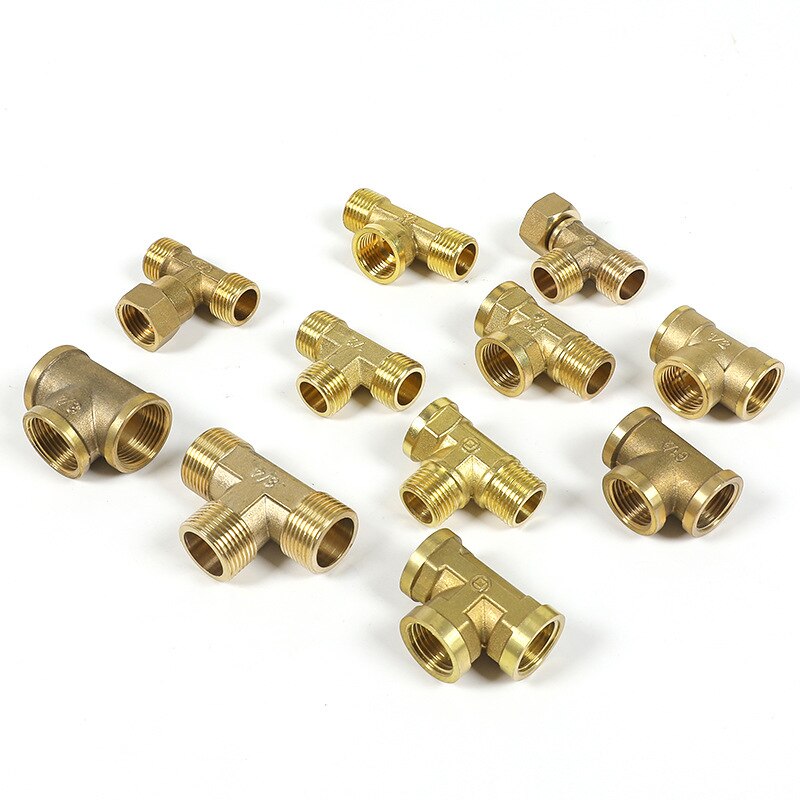 Pneumatische Sanitär Messing Rohr Fitting Männlichen/Weiblichen Gewinde 1/8 &quot;1/4&quot; 3/8 &quot;1/2&quot; BSP T Typ kupfer Armaturen Wasser Öl Gas Adapter