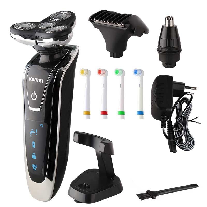 Máquina de afeitar eléctrica multifuncional 4 en 1 para hombres máquina de afeitar el pelo lavable Máquina para cortar cabello afeitadora recargable 35D: without box