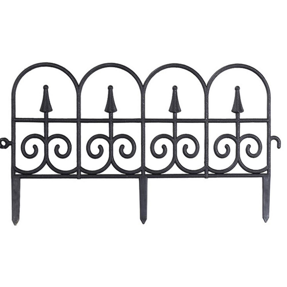 4 PCS Garden Landscape Fence Flower Bed Border Edging Decorative Fencing Panel Outdoor Yard Plant Bordering Lawn Macrame Fence