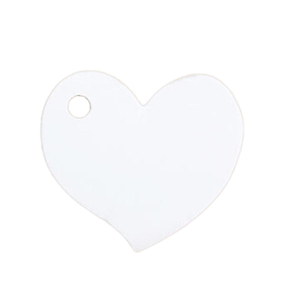 50 stk / sæt blank hjerteform håndværk papir hængemærke bryllupsfest etiket pris kort dekoration bogmærke festskilte: Hvid