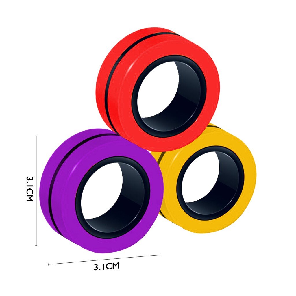 Anti-Stress Finger Magnetische Ringe Kinder Dekompression Fingertip Spielzeug Magie Ring Requisiten Werkzeug für Autismus ADHS Angst Relief Fokus