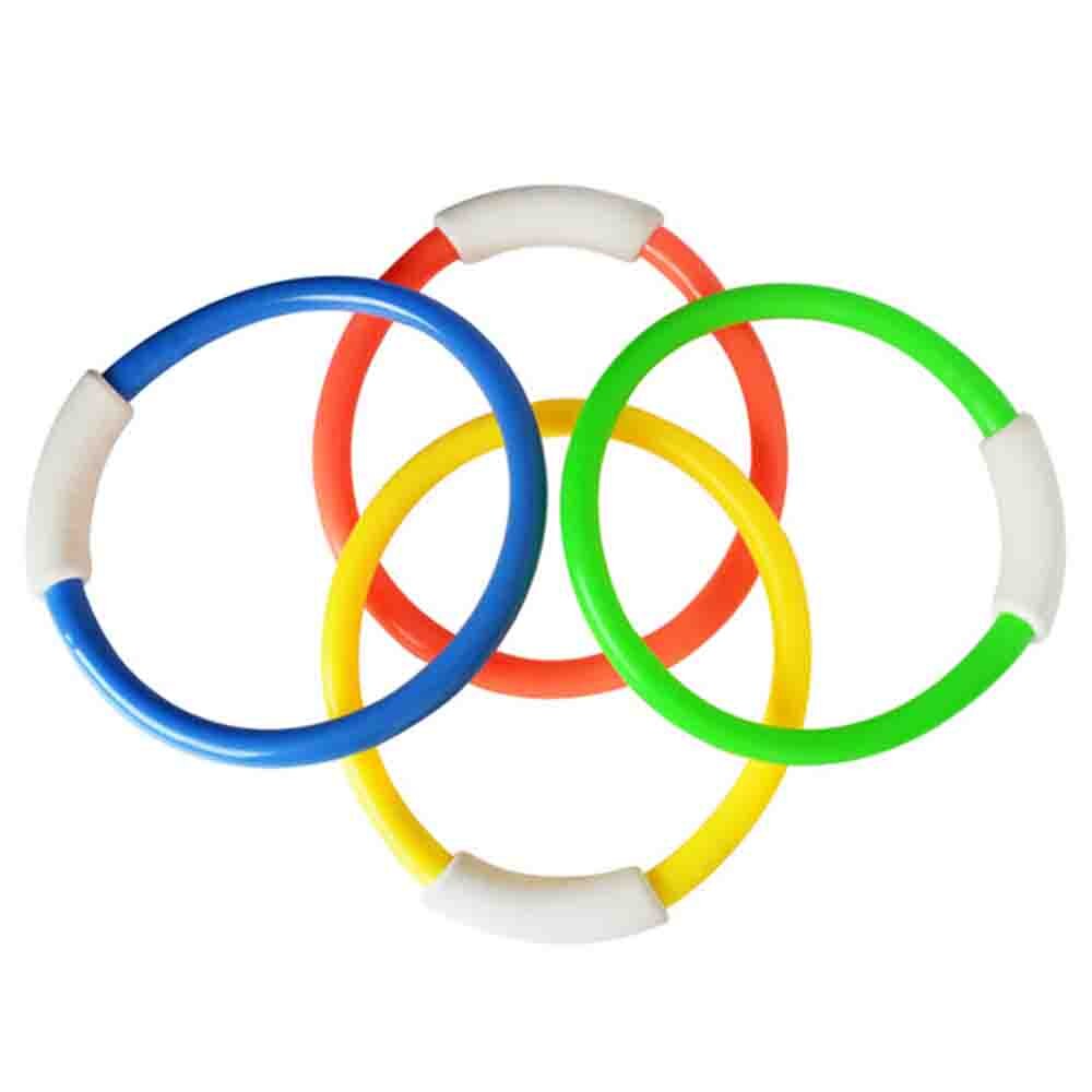 Children's swimming toy diving ring stick water injection toy various styles swimming pool party decoration beach toys: 4 pcs diving ring