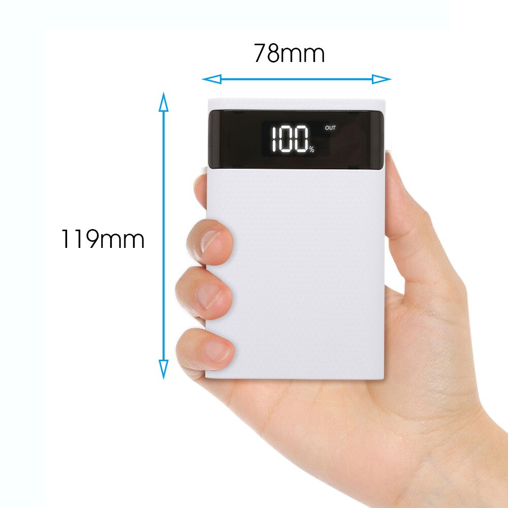 Latest QC 3.0 Fast Charge Dual USB Type C Power Bank Case DIY 4x18650 Mobile Phone 15000mAh Battery Storage Box Without Battery