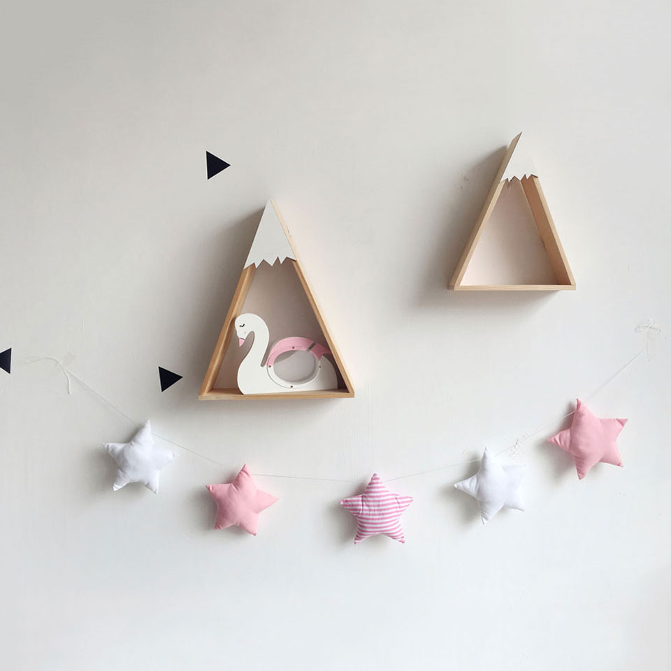 Nordic Babykamer Decoratie Handgemaakte Kwekerij Moon Star Slingers Muur Opknoping Ornamenten Meisje Slaapkamer Decor Foto Props