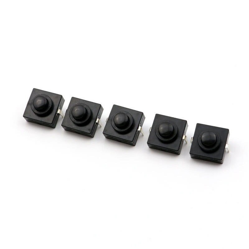 50PCS/LOT Flashlight Switch Button Switch 12 * 12 * 9.4mm Flashlight 2 Foot Switch Self-Locking Switch 12*12*9.4