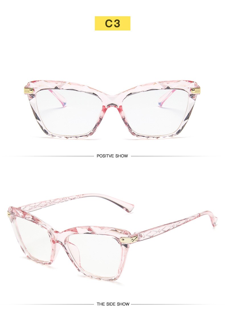 Leesbrillen dames cat eye anti-blauwe stralen presbyopie bril anti-vermoeidheid computerbrillen: 3 roze