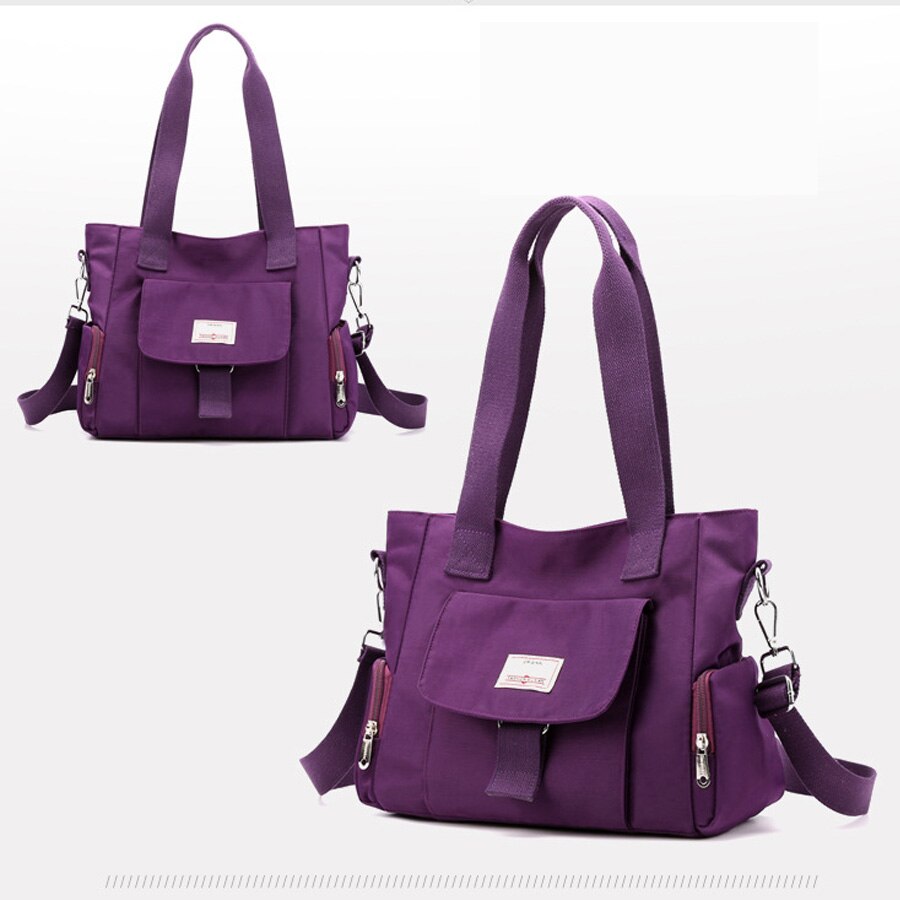 Multi-Gelaagde Lichtgewicht Single-Schouder Messenger Bag Oxford Doek Grote Capaciteit Vrouwen HandbagB618: purple