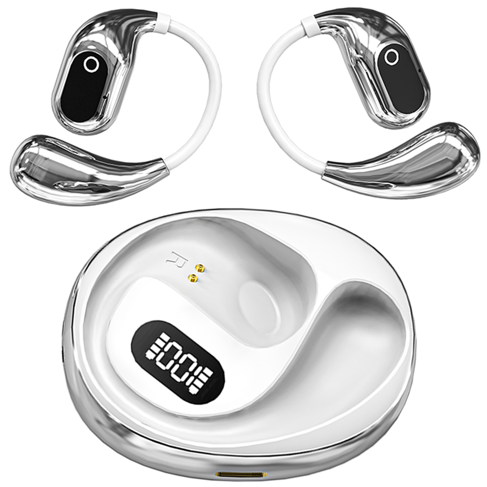 Oordopjes Koptelefoon Bluetooth Draadloze oortelefoon Vertaling Airpods Ruisonderdrukkende Harbuds Intelligente vertaler AI-headset: WHITE