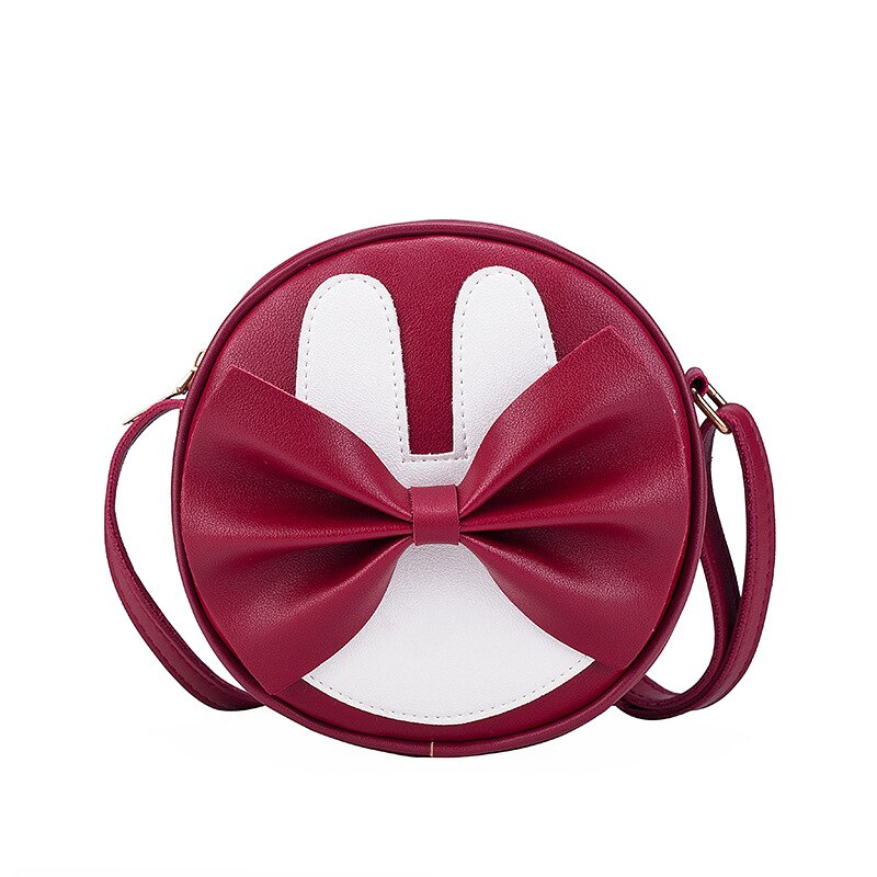 Kontrast lille rund taske sløjfe dekoration skuldertaske håndtasker japan og sydkorea vind bærbar messenger pung