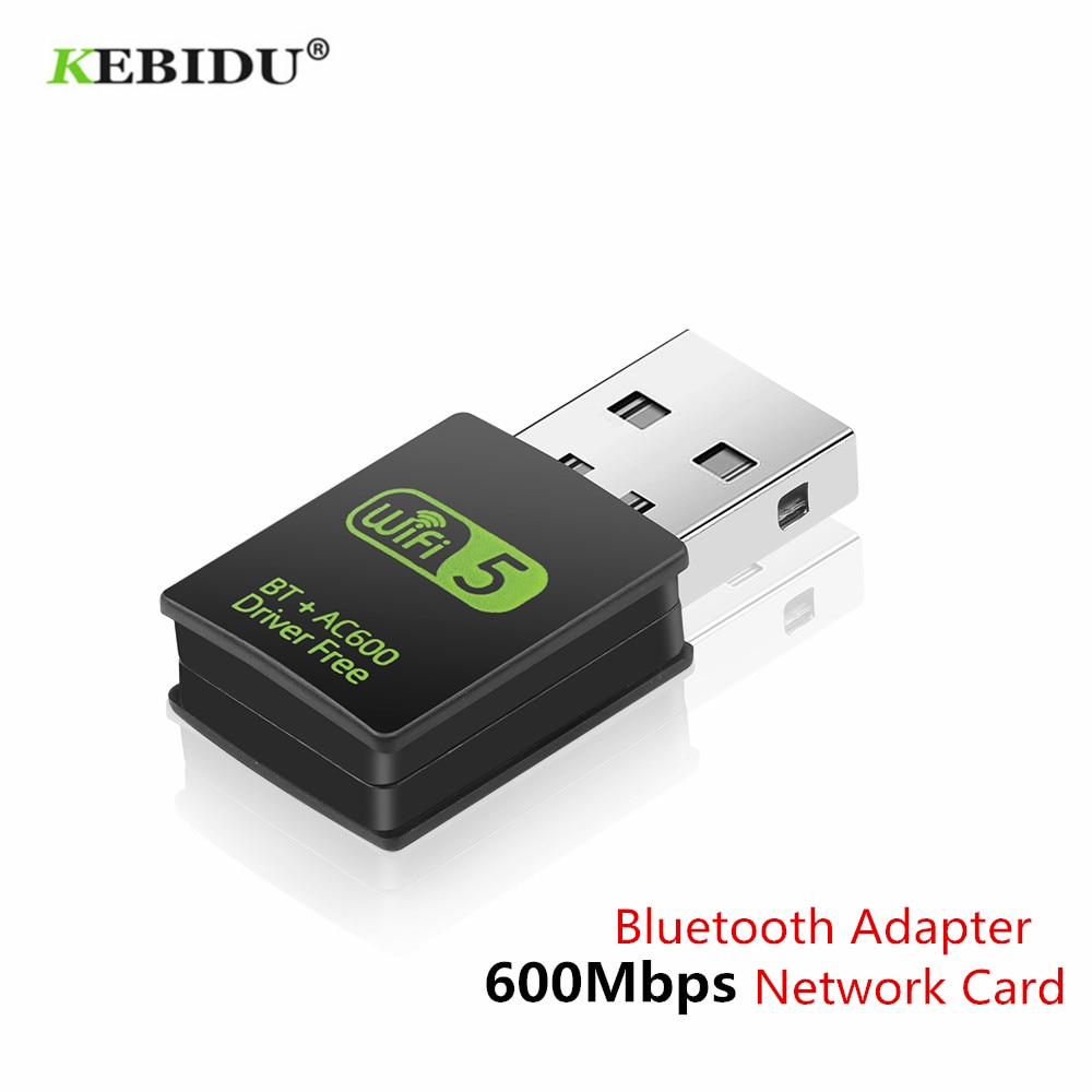 KEBIDU Draadloze USB WiFi Bluetooth Adapter 600Mbps WiFi Adapter Ontvanger 2.4G Bluetooth 4.0 Netwerkkaart Zender 802.11b/ n/g