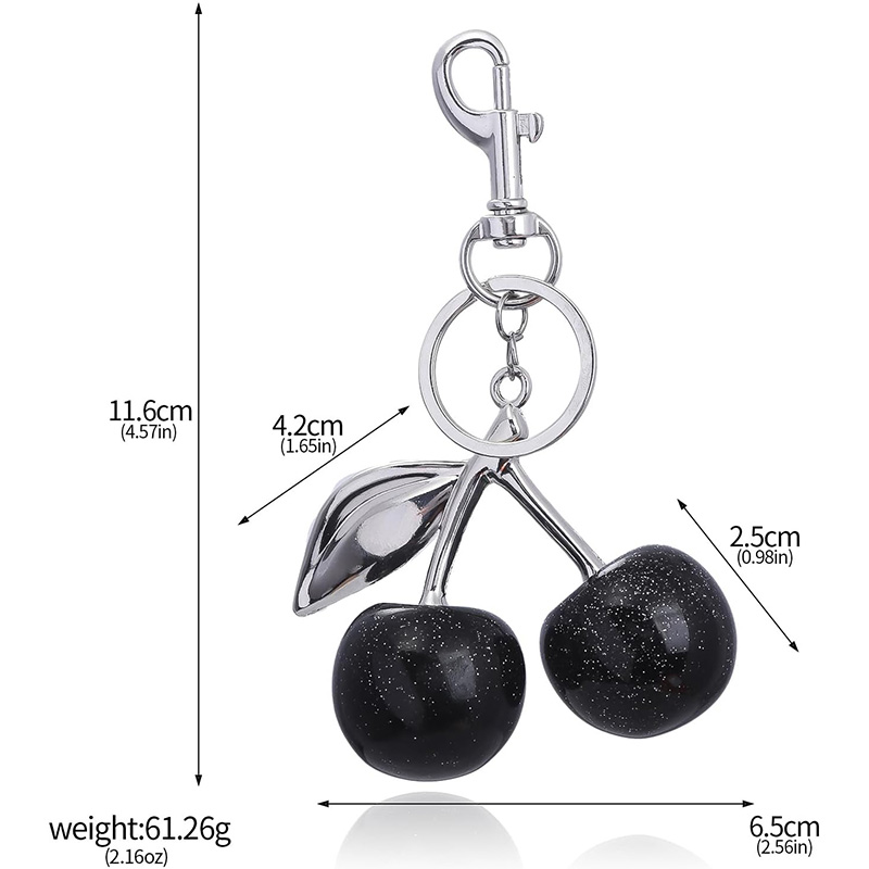 Llavero de cereza, dijes para bolso, bonito llavero con dije para bolso, accesorios de cereza para de mujer