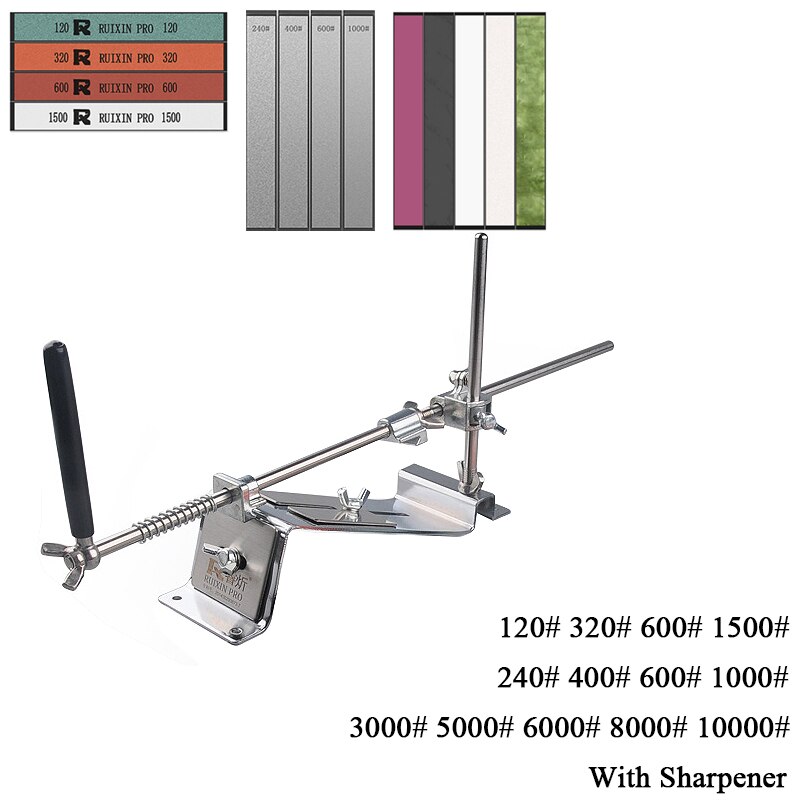 Ruixin Pro Fixed Angle Sharpener Steel Knife Sharpener Tool Sharpening Kitchen Accessories Grinding Device Diamond: SET I