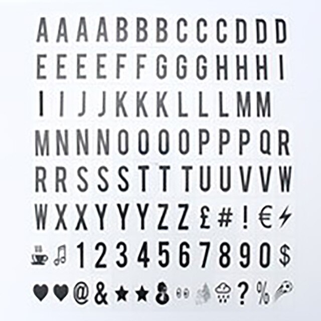 Cinematic Led Lightbox Replacement Letters &amp;Numbers Signs Black for A4 MagiGlow Light Up Letter Box Sign Message Board: black