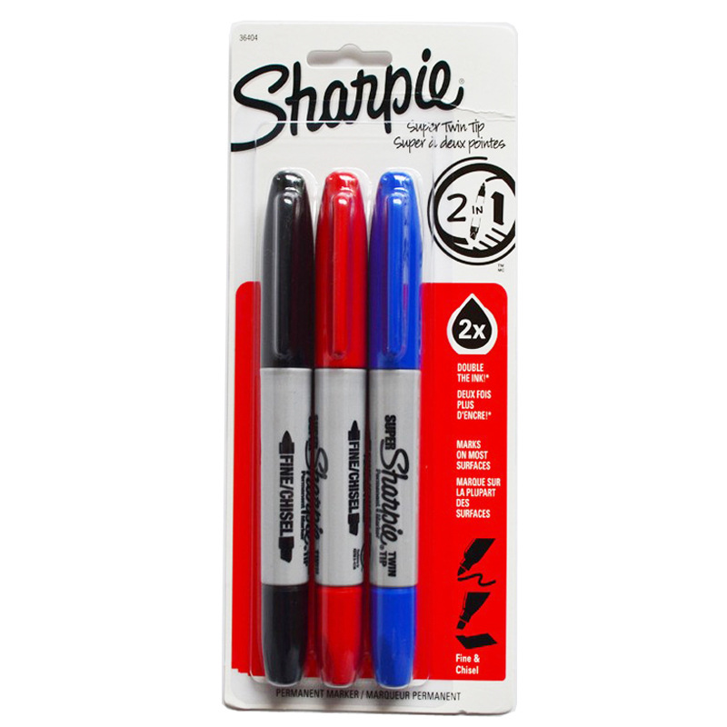Sharpie Super dauerhaft Marker Kuli Doppelkopf Rundkopf/Schräg kopf 2/5mm Farb markierungen große Tinten kapazität extra dicker Stift