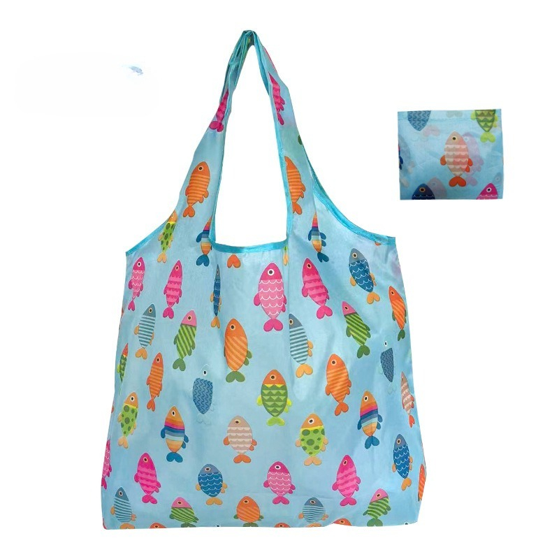 Mode Pocket Opvouwbare Eco Zakken Grote Capaciteit Herbruikbare Boodschappentas Dames Tote 50lb Wasbare Reistas: Blauw