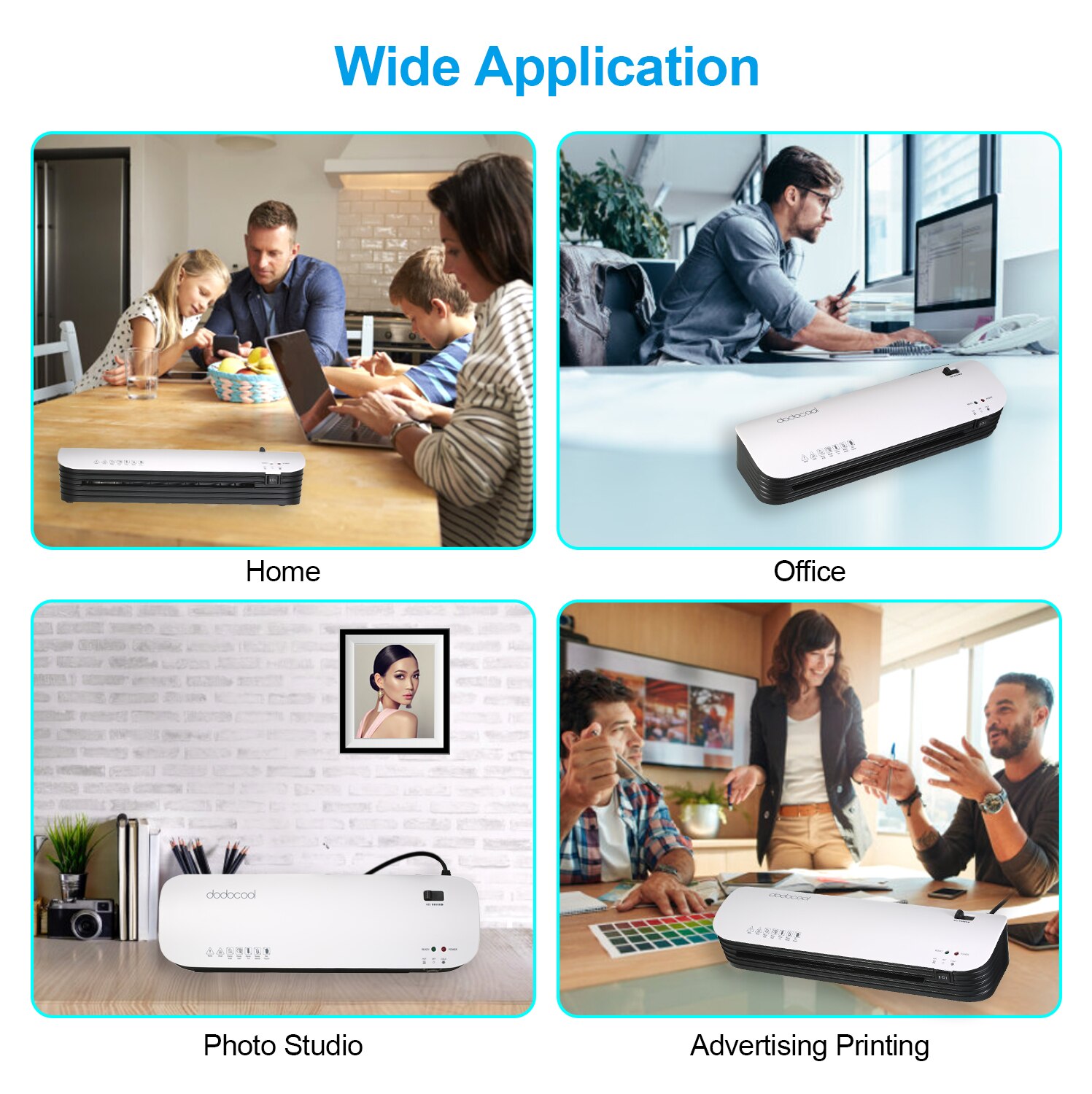 SL299 A4 Size Laminator Machine Set and Cold Lamination with 20 Laminating Pouches Paper Cutter Corner Rounder ABS Button