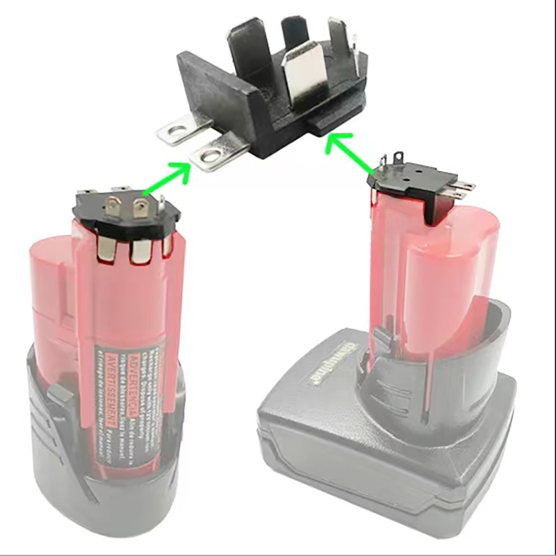 M12 Lithium Batterij Socket Jack Connector Terminal Voor Milwaukee 12V 10.8V Li-Ion Batterij Oplader Adapter Converter Plug base