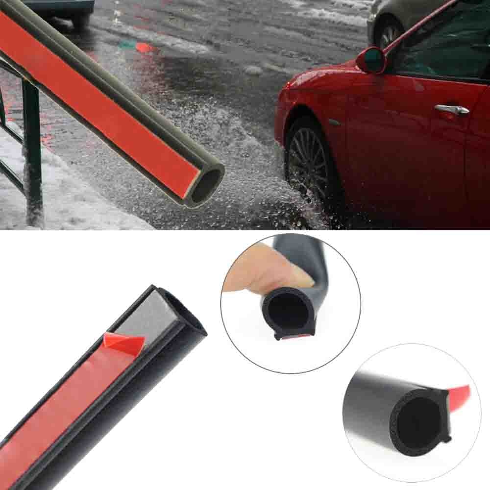 4M Car Door Seal Strip Sloping D-Shaped Rubber Trunk Hood Edge Insulation Trim Car Accessories