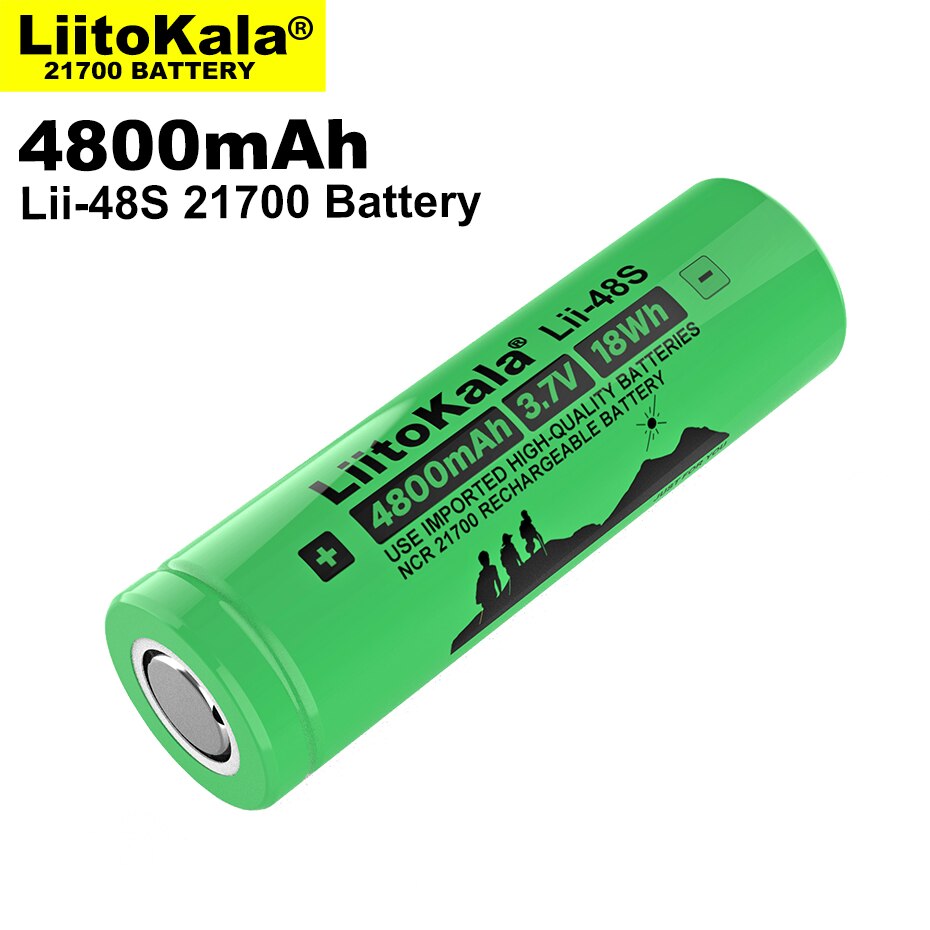 Liitokala Lii-48S 3.7V 21700 4800Mah Li-Ion Batterij 9.6A Power 2C Tarief Ontlading Ternair Lithium Batterijen Diy elektrische Fiets