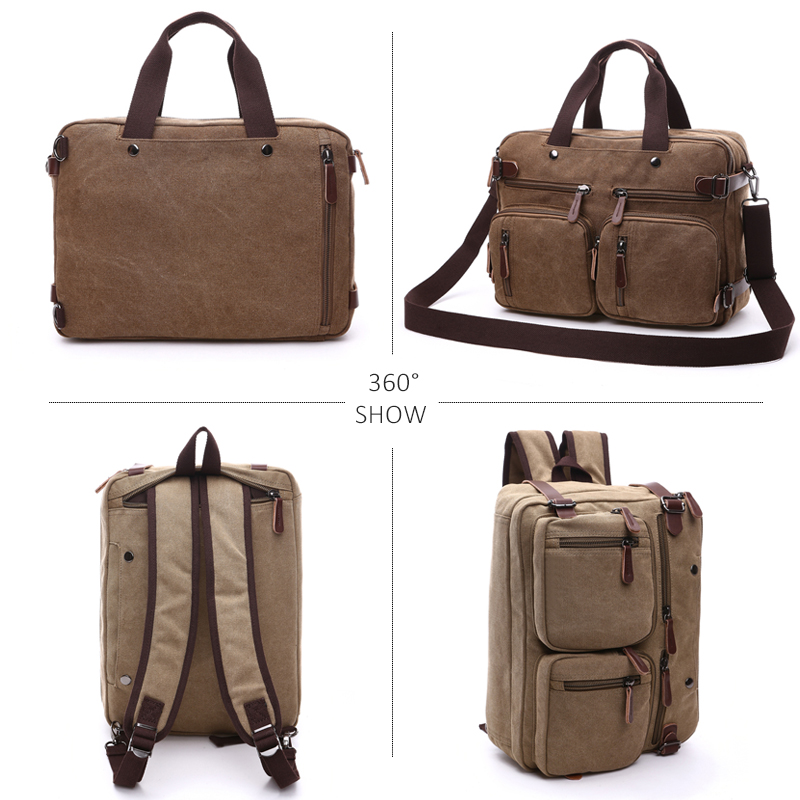 Canvas Leather Men Travel Handbag Luggage Bags Men&#39;s Duffel Bags Travel Tote Male Multifunction Shoulder Strap Handbags